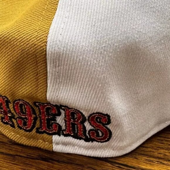 New Era San Francisco 49ers NFL Saloon 90’s Logo Tan 59Fifty Fitted Hat Sz 7 7/8 - Picture 3 of 5